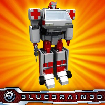 3D Model of Transforming Robot Toy Ambulance - 3D Render 0